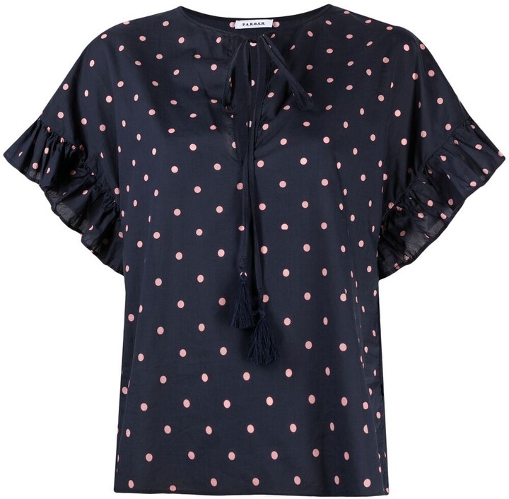 Blue Polka Dot Blouse | Shop the world's largest collection of 