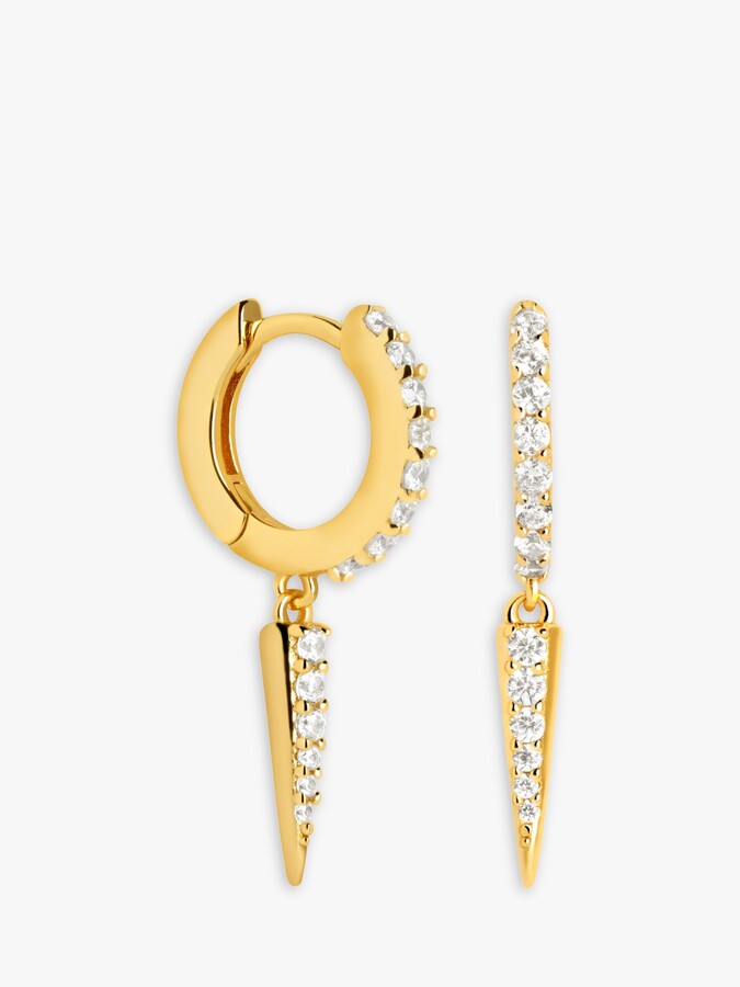 Astrid & Miyu Spike Drop Huggie Hoop Earrings, Gold - ShopStyle