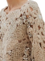 Thumbnail for your product : Brunello Cucinelli Embellished Floral Crochet Sweater