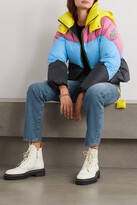Thumbnail for your product : MONCLER GENIUS + 1 Jw Anderson Bickly Color-block Hooded Quilted Shell Down Jacket - Light blue - 0