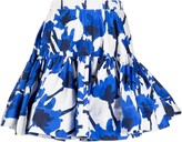 Abstract-Print Ruched Skirt 