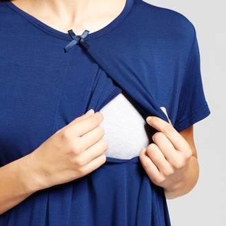 Lamaze Women's Nursing Short Sleeve Pullover Chemise- Navy S