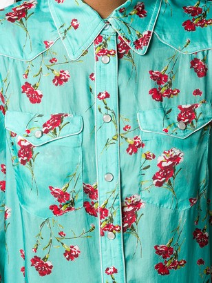 R 13 Floral-Print Shirt Dress