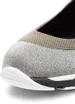 Thumbnail for your product : Marni olive green and silver neoprene glitter sneakers