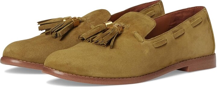 Franco Sarto Hartlie Women's Flat Shoes Moss Green : 6 M Leather/Suede