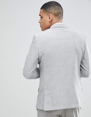 Moss Bros slim blazer in gray texture