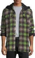 Thumbnail for your product : Off-White Diagonal Stripes Plaid Flannel Hooded Shirt