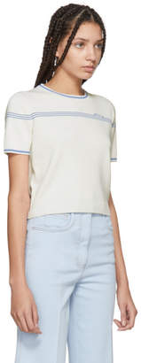 Miu Miu Off-White Short Sleeve Logo Sweater