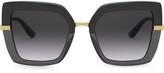 Thumbnail for your product : Dolce & Gabbana Eyewear Half Print oversize-frame sunglasses