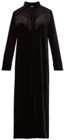 Thumbnail for your product : BLAZÉ MILANO Etoile Beaded-fringe Velvet Shirtdress - Black