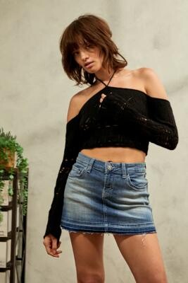BDG Mid-Wash Extreme Low-Rise Denim Mini Skirt - Blue XL at Urban  Outfitters - ShopStyle