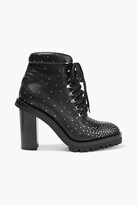 Thumbnail for your product : Valentino Garavani Lace-up Studded Leather Ankle Boots