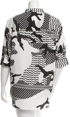 Neil Barrett Printed Button-Up Top w/ Tags