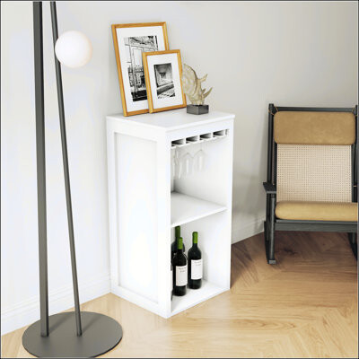Latitude Run Modular Wine Bar Cabinet With Storage Shelves Perfect For Dining Room Organization And Wine Enthusiasts