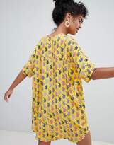 Thumbnail for your product : Monki Tiger Print Dress In Yellow