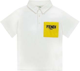Fendi Kids Logo cotton polo shirt