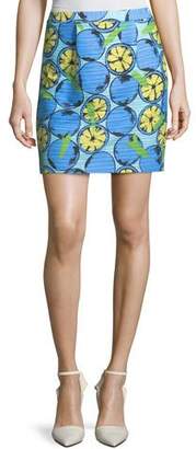 Moschino Boutique Lemon-Print Cotton Skirt