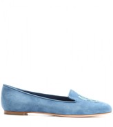 Thumbnail for your product : Alexander McQueen Skull-embellished suede slippers