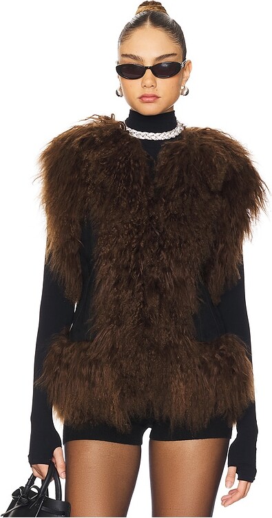 Susanna Chow Dorothy Shearling Suede Vest