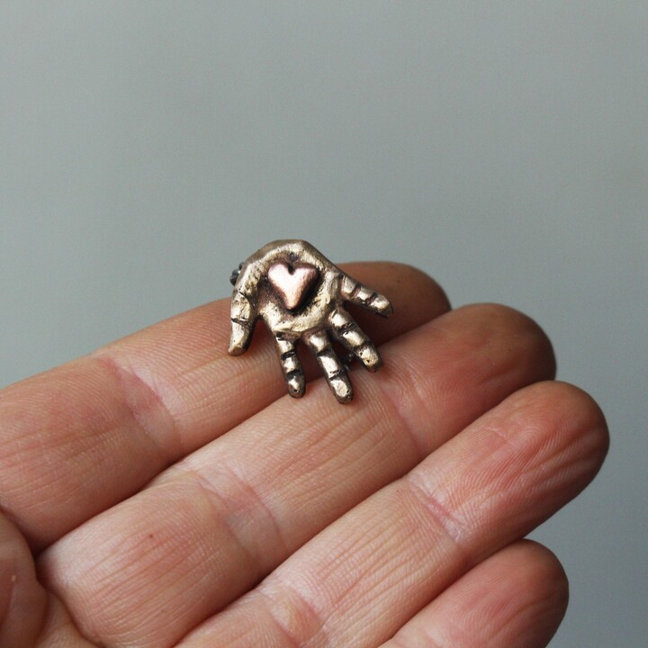 Etsy Heart in Hand Brooch