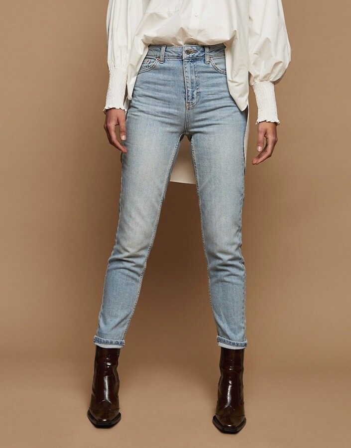 Topshop premium mom jeans in bleach - ShopStyle