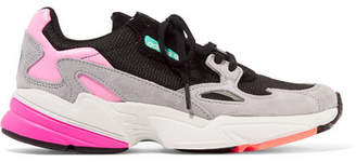 adidas falcon mesh suede and leather sneakers