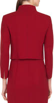 Thumbnail for your product : Mock-Neck Hook-Closure 3/4-Sleeve Short Wool Jacket