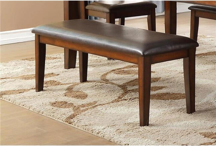 Lexicon Home Lexicon Mantello Contemporary Wood Dining Room Bench in Cherry