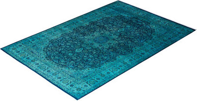 Fleur De Lis Living Fine Vibrance One-of-a-Kind Hand-Knotted Area Rug - Blue 6' 2\