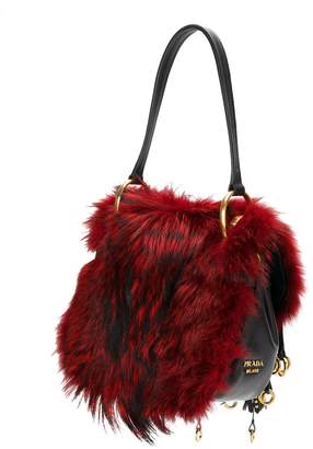 Prada Corsaire fox fur shoulder bag