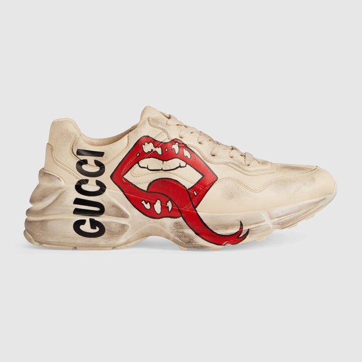 Gucci Women's Rhyton sneaker with mouth print - ShopStyle