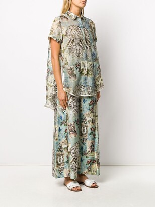 F.R.S For Restless Sleepers Printed high-low hem blouse