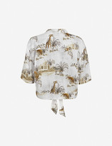 Thumbnail for your product : AllSaints Leni animal-print crepe shirt
