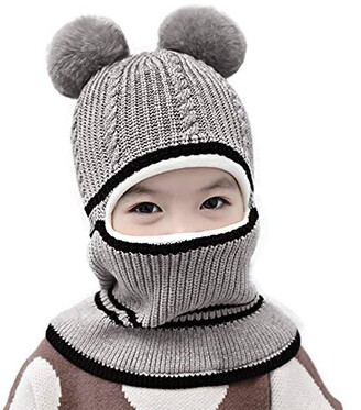LLmoway Baby Toddler Kids Winter Hats Warm Windproof Knit Scarf Hood Fleece Hat