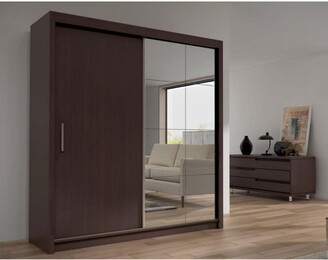 Cedar 2-Door Solid Wood Modern Wardrobe - Armoire with Mirror - Mahogany -  59" Wide - N/A - ShopStyle