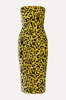Thumbnail for your product : Alex Perry Nolan Strapless Leopard-print Velvet Midi Dress - Yellow