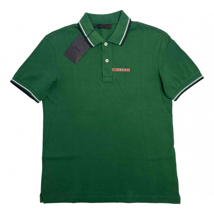 Prada Green Cotton Polo shirts - ShopStyle