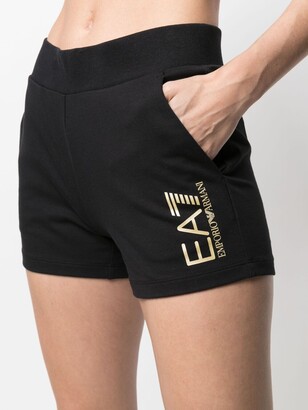EA7 Emporio Armani Logo Print Fitted Shorts