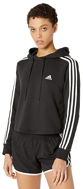 adidas women's cropped french terry hoodie