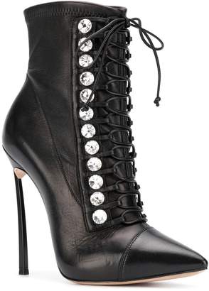Casadei crystal-embellished ankle boots