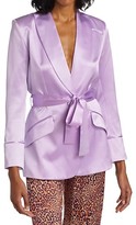 Thumbnail for your product : Adriana Iglesias Iba Silk Belted Blazer Jacket