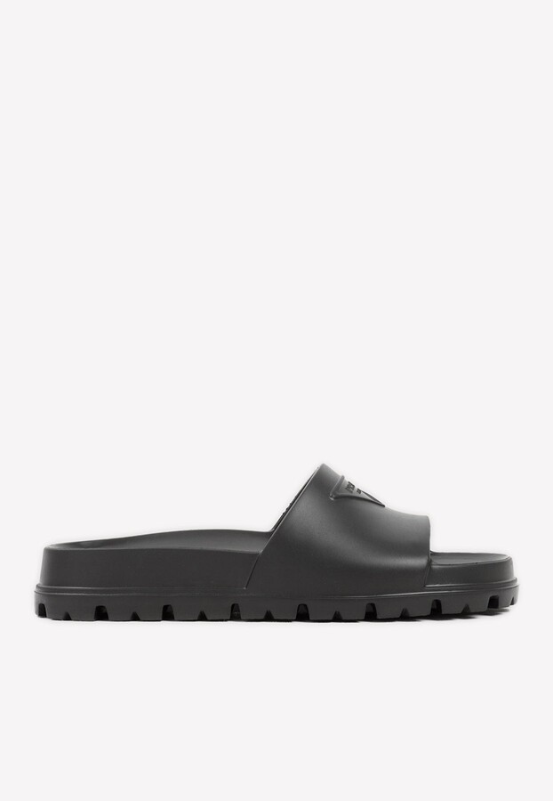 Prada Rubber Sandals | Shop the world's largest collection of fashion |  ShopStyle