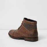 Thumbnail for your product : River Island Mens Brown lace-up work boots