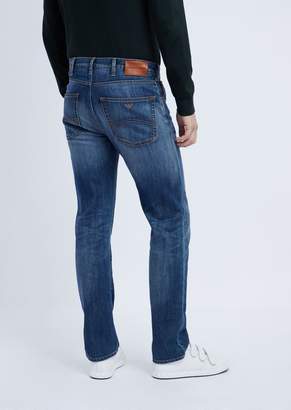 Emporio Armani Regular-Fit J45 Jeans In 10 Oz Right Hand Twill Cotton Denim