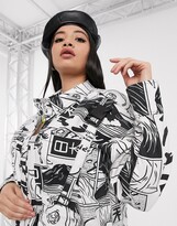 Thumbnail for your product : Collusion Plus shirt dress with detachable bag in comic print