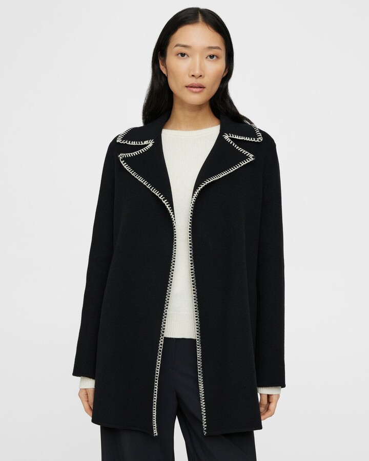 Theory Blanket Stitch Clairene Jacket in DoubleFace WoolCashmere