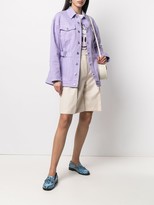Thumbnail for your product : MSGM High-Rise Flared Knee-Length Shorts