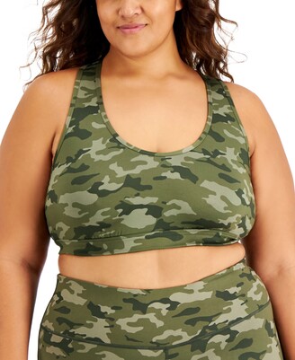 Id Ideology Plus Size Reversible Racerback Sports Bra, Created for Macy's