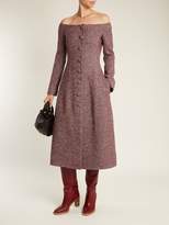 Thumbnail for your product : Brock Collection Camilla Off The Shoulder Wool Blend Dress - Womens - Purple