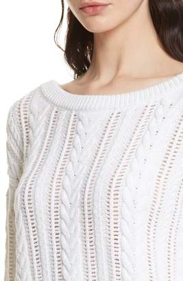 Alice + Olivia Melania Bell Sleeve Cable Sweater